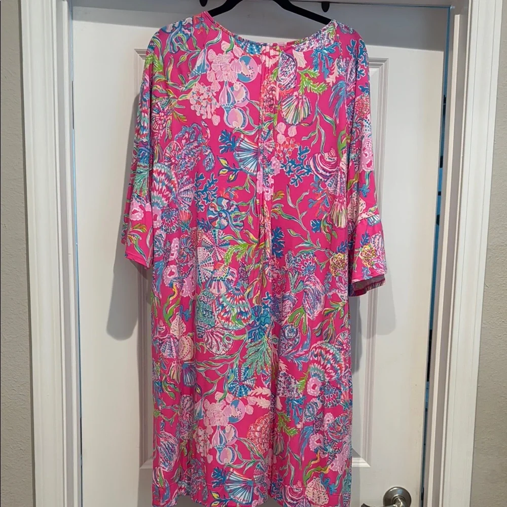Lilly Pulitzer Pink and Blue Scoop Neck Sundress - Picture 5 of 6